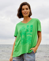 Betty Basics Teagan V Neck Tee Surf Beach