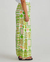 Sass Emmett Wide Leg Pants Green Patchwork
