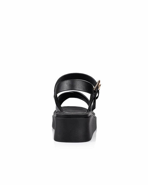  Verali Radar Black Flatform Strappy Sandals