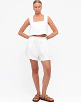 White Closet White Square neck Crop Top