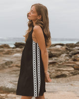 Ebby + I Coco Mini Dress Black with white contrast
