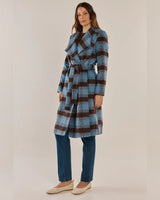 Betty Basics Britney Blue/Chocolate Check Coat
