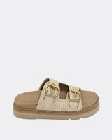 Human Shoes Maple Platform Slides Natural