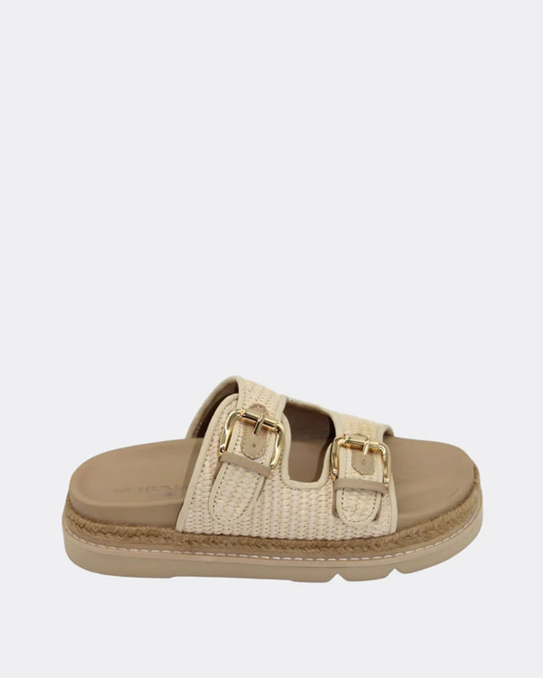  Human Shoes Maple Platform Slides Natural