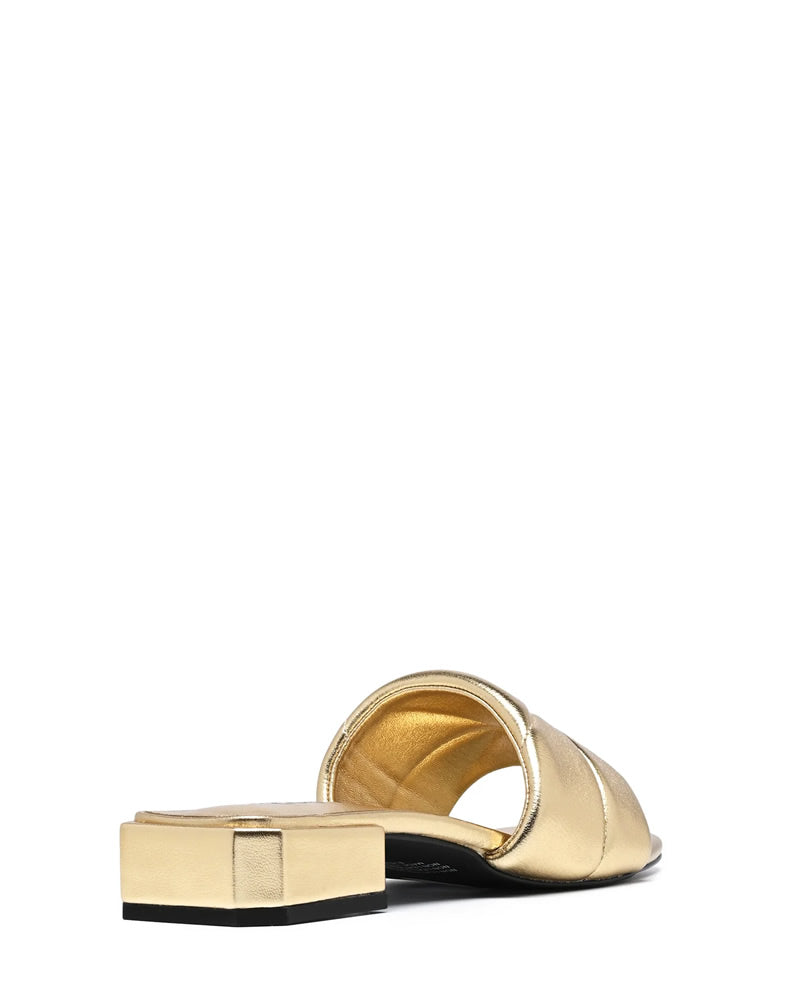 Therapy Shoes Everly Gold Metallic Slides