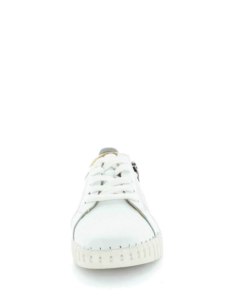 Just Bee Capari  White Leather Sneakers