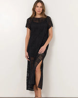 Adorne Lottie Lace Maxi Dress Black