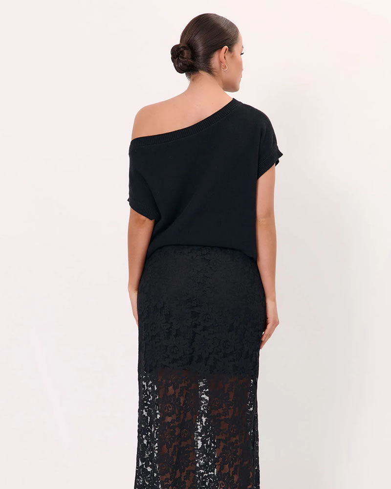 Adorne Mae Lace Midi Skirt