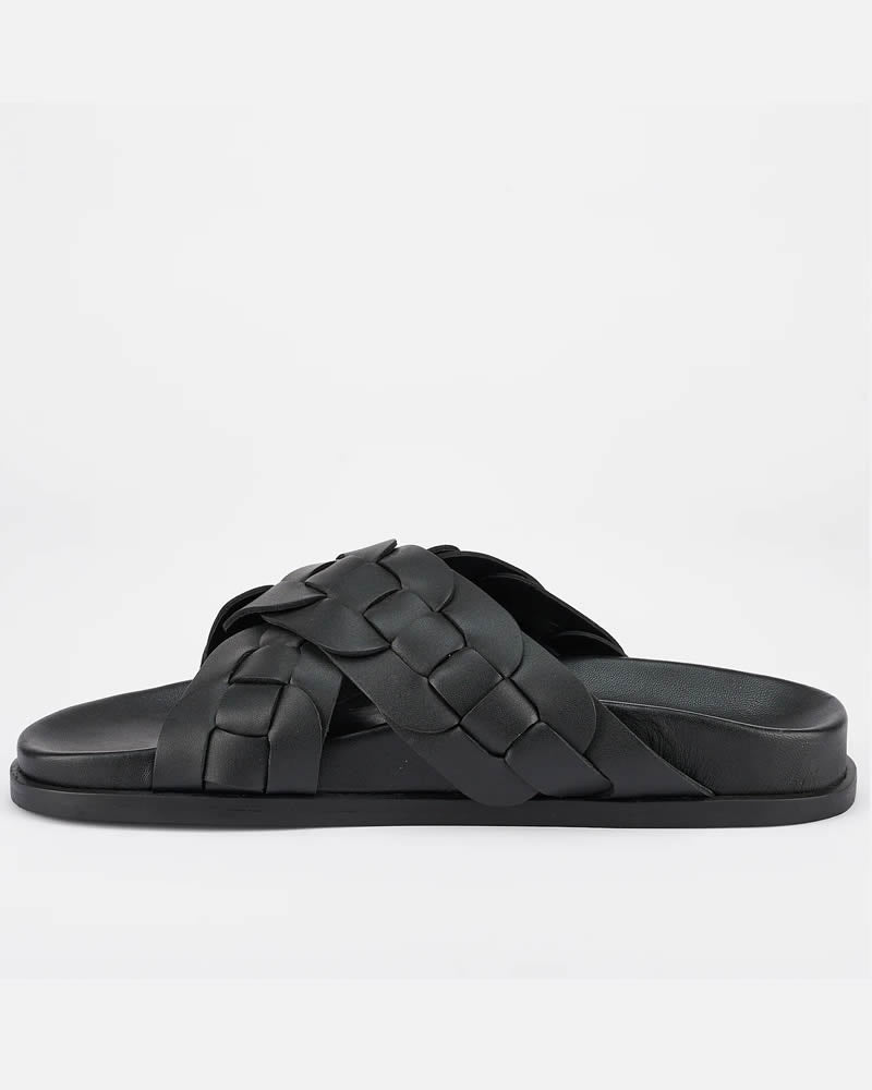 Sol Sana Santigold Black Leather Slides