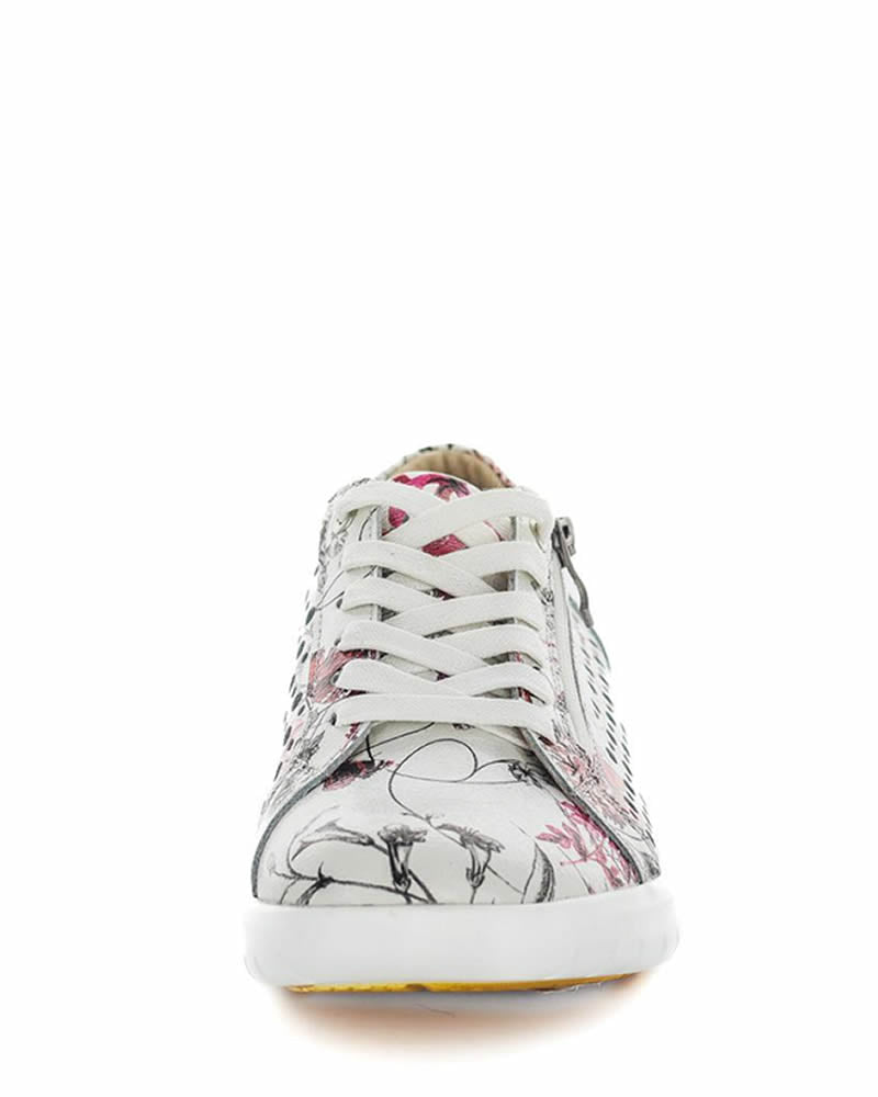 Just Bee Chicago Plum Print Leather Sneakers