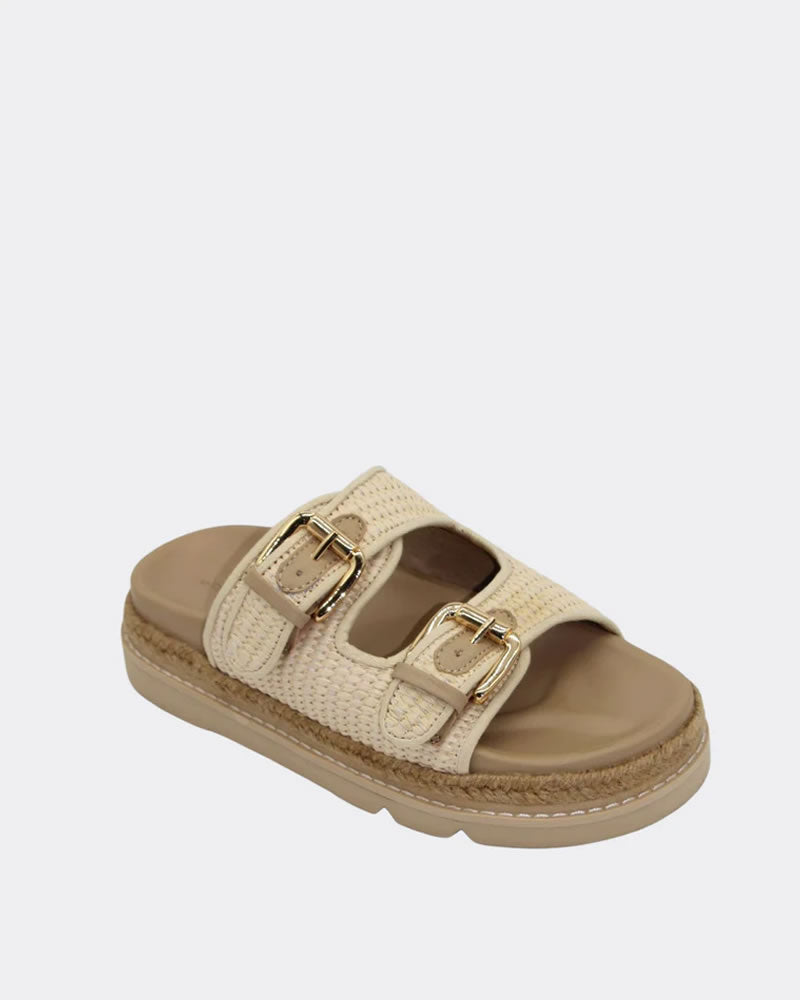 Human Shoes Maple Platform Slides Natural
