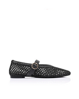 Verali Eunice Mary Jane Weave Flats Black