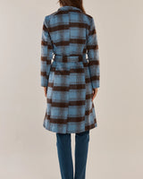 Betty Basics Britney Blue/Chocolate Check Coat