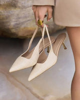 Billini Gemima Natural Raffia Slingback Pumps
