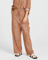 Sass Davie Pants Sandy Tan Animal Print