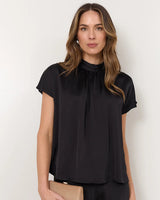 Adorne Iris Short Sleeve Top Black