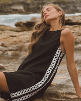 Ebby + I Coco Mini Dress Black with white contrast