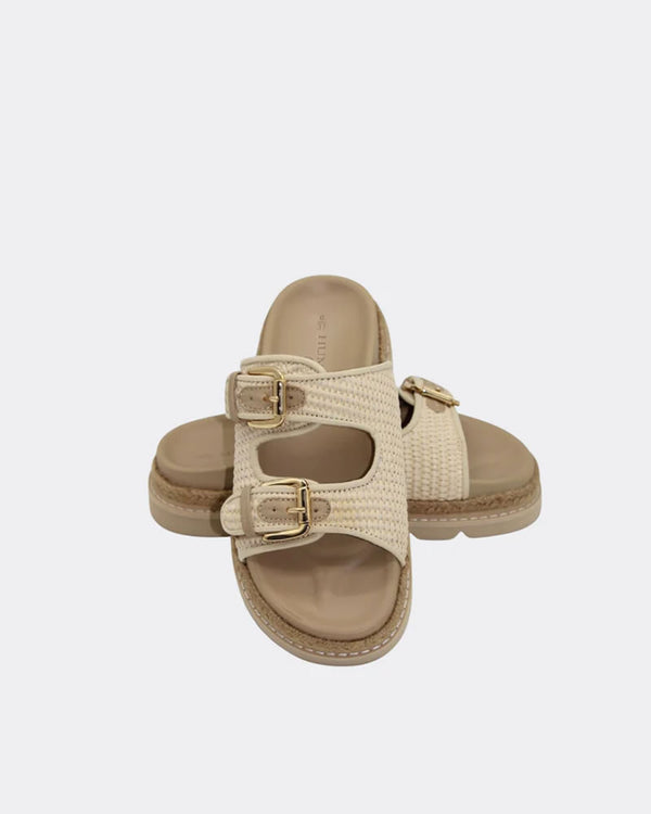  Human Shoes Maple Platform Slides Natural
