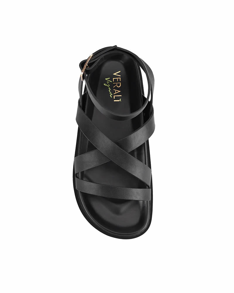 Verali Brianna Black Strappy Sandals