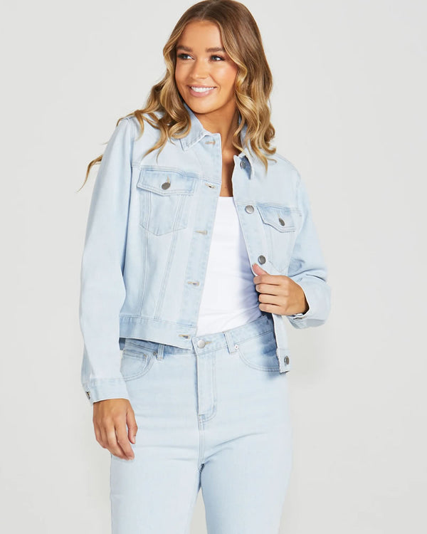  Sass Darcy Denim Jacket 96 Bleached Wash
