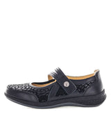 Just Bee Castina Black Leopard Mary-Jane Flats
