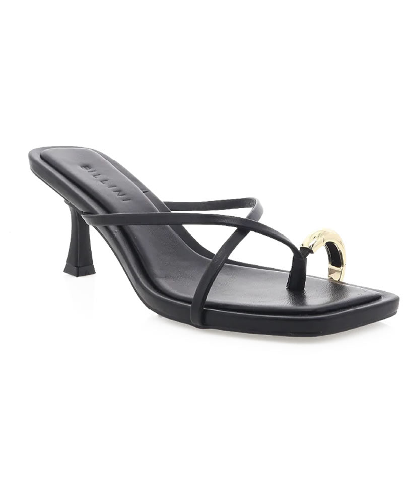 Billini Urika Black Thong Kitten Heels