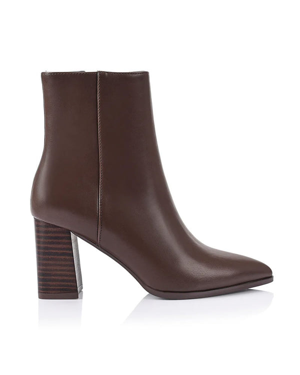  Verali Maxine Block Heel Ankle Boots Chocolate Brown