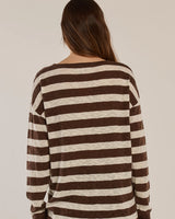 Betty Basics Natasha Knit Top Brown/Off White Stripe