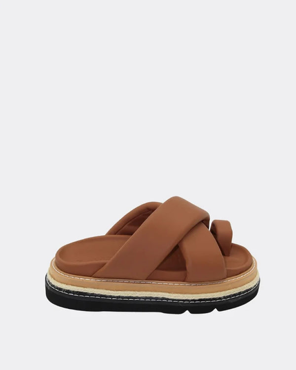  Human Shoes Rule Chunky Leather Platform Slides