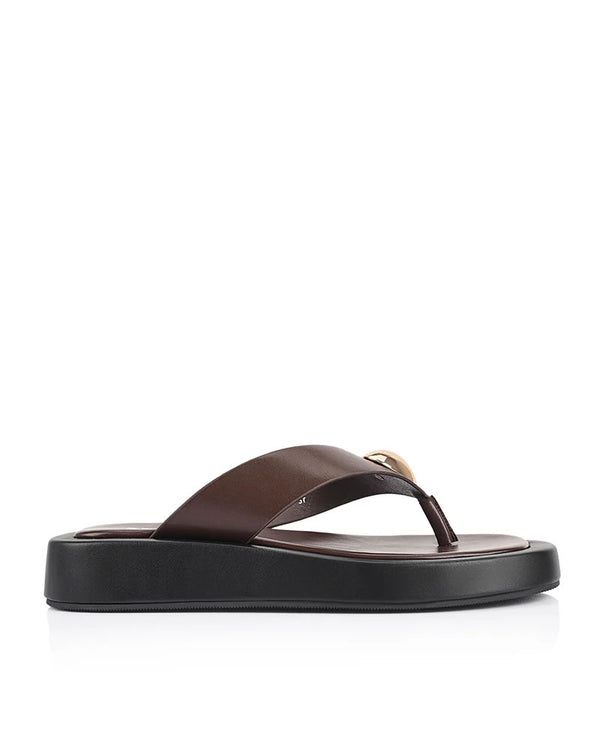  Verali Bosley Platform Thongs Chocolate Brown
