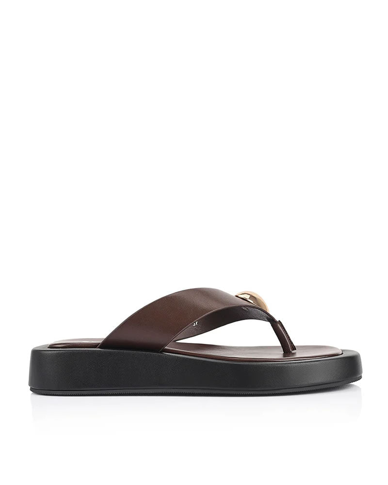 Verali Bosley Platform Thongs Chocolate Brown