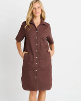 Betty Basics Dawson Denim Dress Chocolate Brown