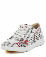 Just Bee Chicago Plum Print Leather Sneakers