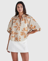 Sass Finley Short Sleeve Embroided Top
