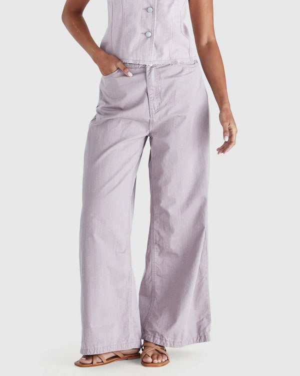  Sass Ainsley Wide Leg Jeans Blush Pink Denim