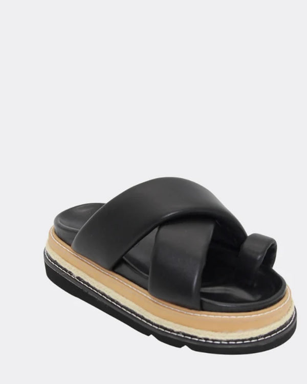  Human Shoes Rule Chunky Leather Platform Slides