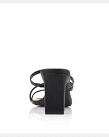 Verali Ginny Black Strappy Shaved Block Heel Mules