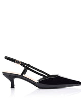 Verali Lucas Slingback Kitten Heels - Black Patent