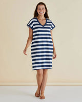 Betty Basics Zena T Shirt Dress Navy Stripe