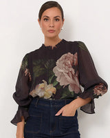 Adorne Manning Chandon Print Long Sleeve Top