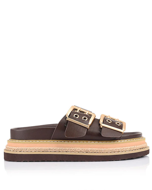  Verali Thatcher Chunky Slides Chocolate Brown