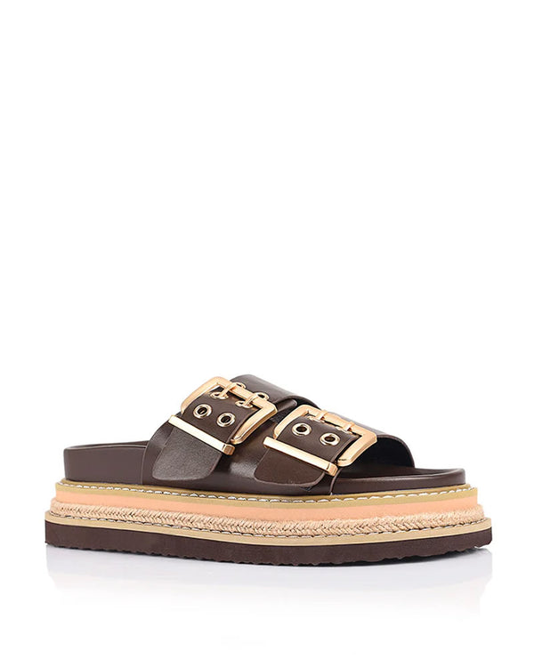  Verali Thatcher Chunky Slides Chocolate Brown