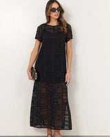 Adorne Lottie Lace Maxi Dress Black
