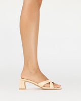 Billini Anneliese Cream Linen/Choc Slides