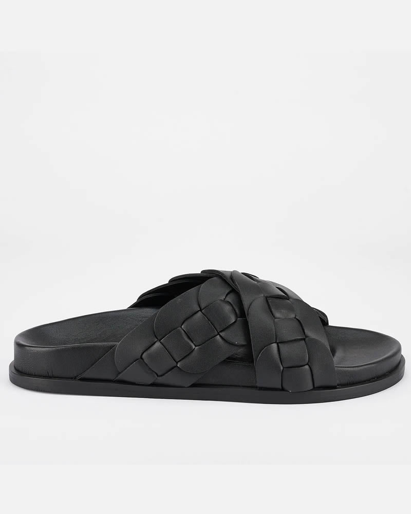 Sol Sana Santigold Black Leather Slides