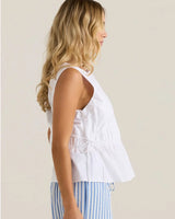 Sass Elin Gathered Tie Top White