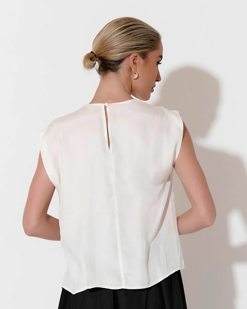 Adorne Yaro Sleeveless Top Ivory