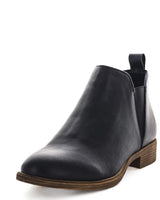 Just Bee Cimana Black Leather Ankle Boots