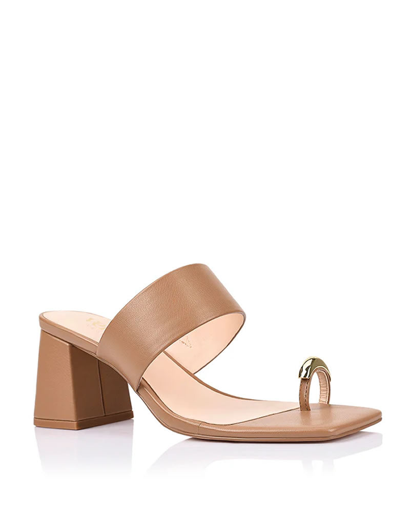 Verali Stassie Dark Camel Block Heel Mules