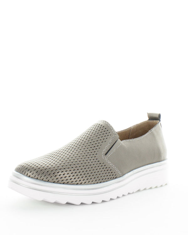  Just Bee Callas Pewter Leather Slip ons.